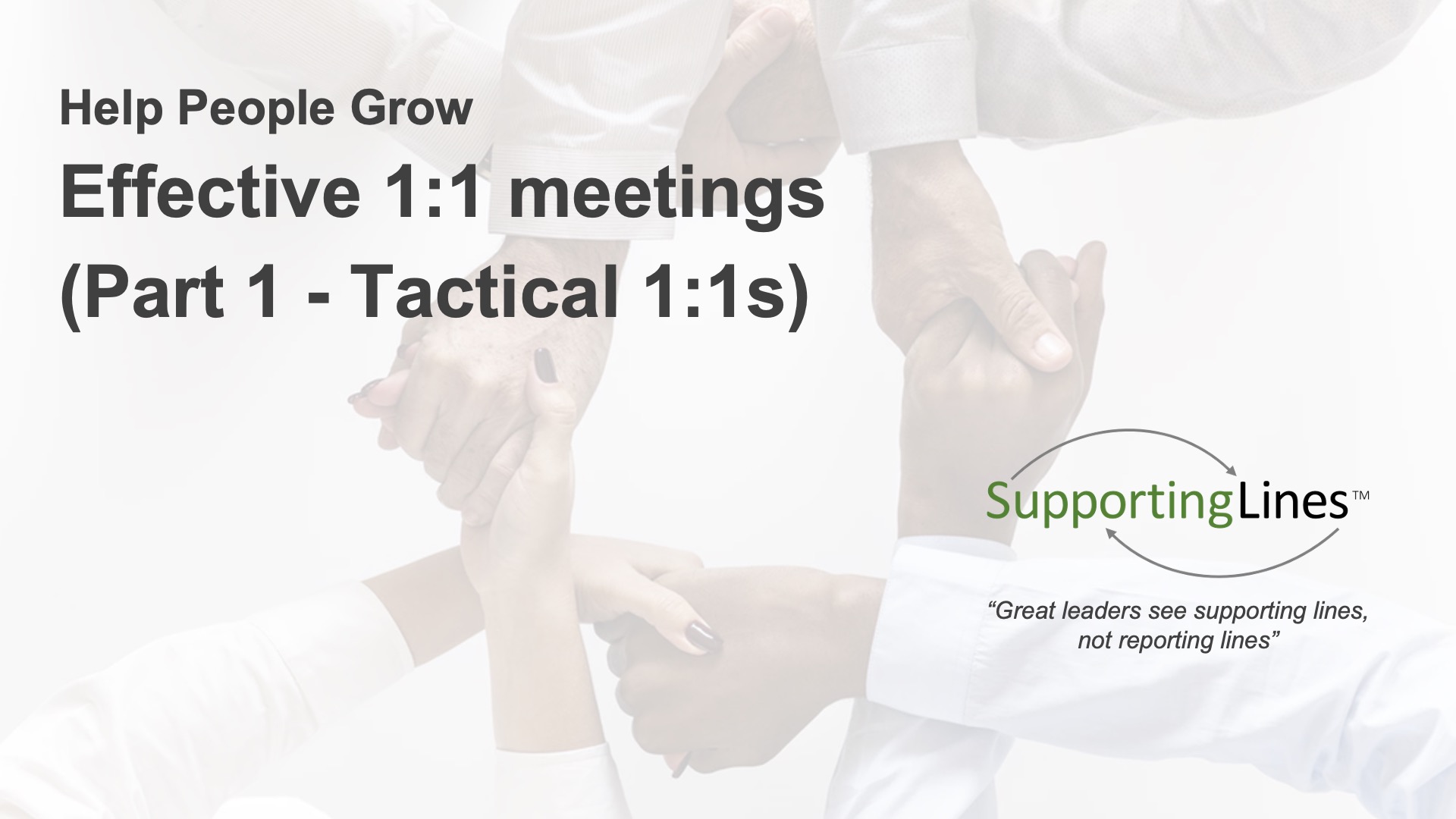 Effective 1 On 1s Supportinglines Institute